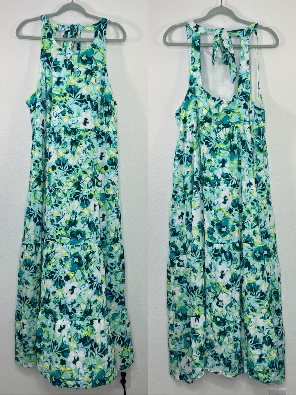 Torrid NWOT Tiered Maxi Dress High neckline sleeveless size 2X female blonde - Picture 2 of 13